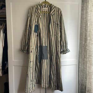 Magnolia Pearl blue striped trench coat. OS. In great condition.